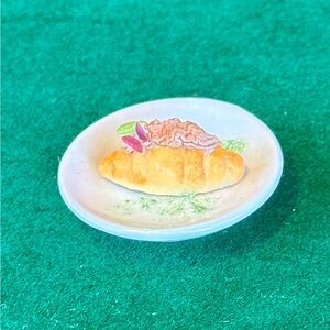 Tokyo Gachapon Miniature Ceramic Croissant Plate * Japan 2024 * Dollhouse